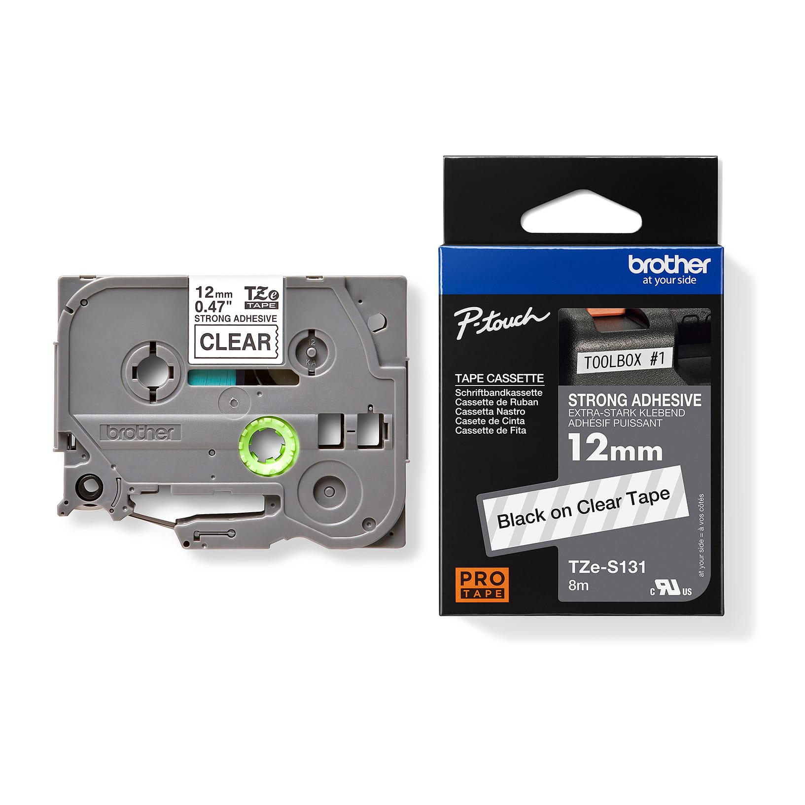 Brother TZe-S131 - svart på genomskinlig, 12 mm